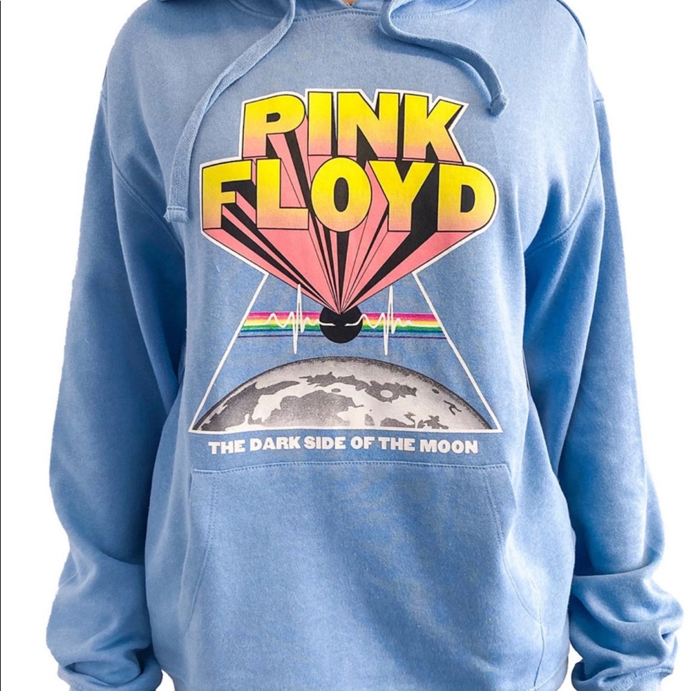 Licensed Pink Floyd Ladies Fleece Washed Hoodie